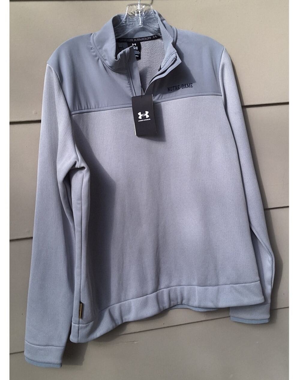 Under Armour Notre Dame Women's Golf 1/4 Zip Fleece Gray Sweatshirt Size M $85